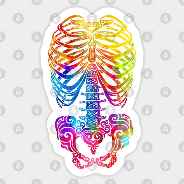 Swirly Bones (color) Sticker by VectorInk